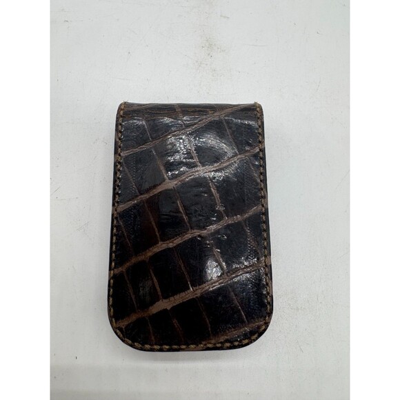 Genuine Alligator Crocodile Leather Golf Ball Marker Holder w/ 2 Markers Onion C - Picture 3 of 8